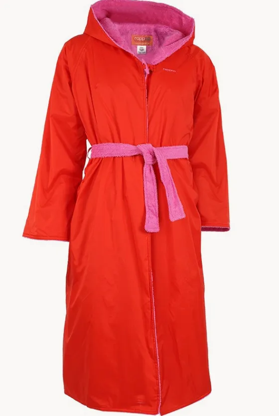 Towel Robes & Ponchos|Towel Robes & Ponchos^Rappco Teen Waterproof Hooded Towelling Robe 10Y+ Orange/pink