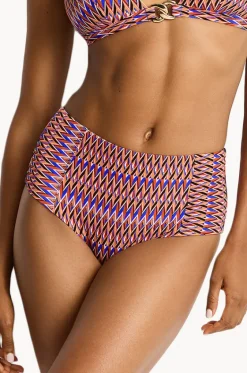 Bottoms^Sea Level Tessera Panelled High Waist Pant Blue