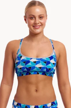 Bikini Tops^Funkita Tetra Tonic Sports Top Blue