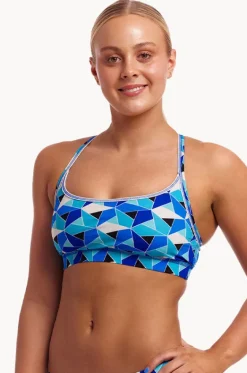 Bikini Tops^Funkita Tetra Tonic Sports Top Blue