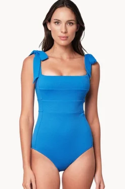 One Pieces^Une Piece Textured Classic Square Neck One Piece Sky
