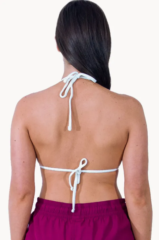 Bikini Tops^Base Swim Textured Slide Tri White