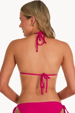 Bikini Tops^Base Swim Textured Slide Tri Deep raspberry