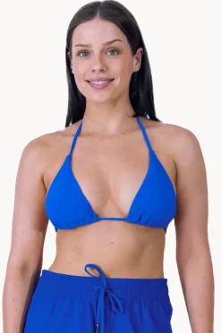 Bikini Tops^Base Swim Textured Slide Tri Cobalt