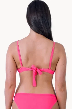 Bikini Tops^Base Swim Textured Tie Back Bralette Bright coral