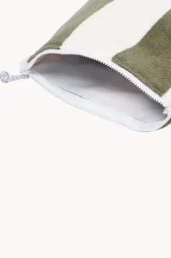 Travel|Bags^Sunny Life The Vacay Stripe Terry Beach Pouch Olive