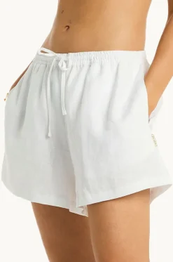 Shorts^Sea Level Tidal Linen Boxer Short White
