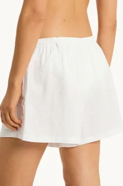 Shorts^Sea Level Tidal Linen Boxer Short White