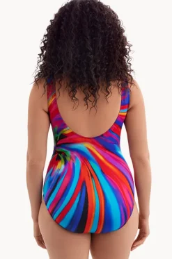 One Pieces^Longitude Tidal Swoon Panel Scoop Neck Tank One Piece Multi