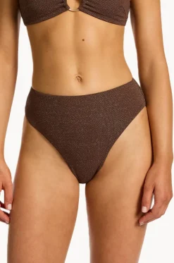 Bottoms^Jets Tirari Nights High Waist High Leg Pant Chocolate