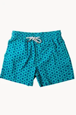 Boardshorts^Pier St. Barth Toddler Boys Hexa Swim Short Navy/Turquoise