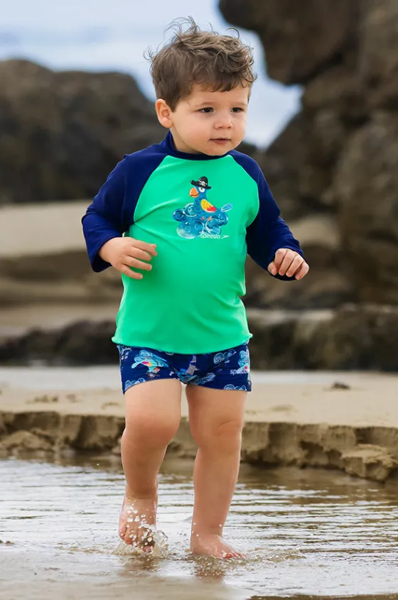 Rashies & Sunsuits^Speedo Toddler Boys Pigeon Suntop Navy/green