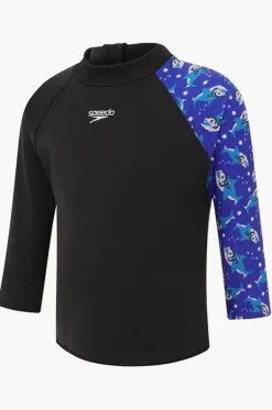Rashies & Sunsuits^Speedo Toddler Boys Shark Digital Printed Suntop Black/blue