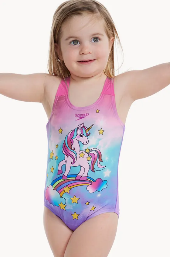 One Pieces^Speedo Toddler Girls Digital Printed One Piece Pink/purple