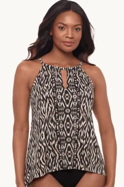 Tankini Tops^Miraclesuit Topkapi Peephole Tankini Separate Black/Brown