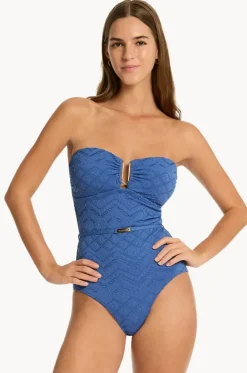 One Pieces^Sea Level Toscana U Bar Bandeau One Piece Denim