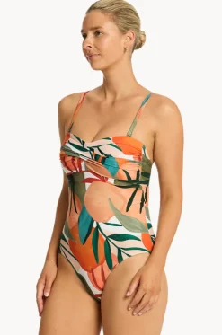 One Pieces^Sea Level Tropaluxe Twist Bandeau One Piece Khaki