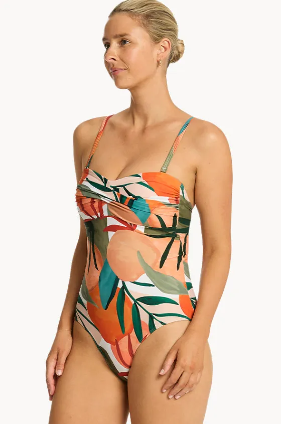 One Pieces^Sea Level Tropaluxe Twist Bandeau One Piece Khaki