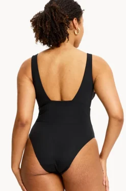 One Pieces^Modibodi V Plunge One Piece BLACK