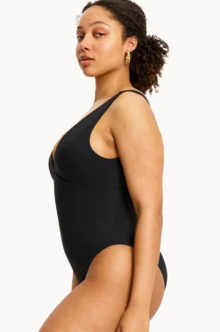 One Pieces^Modibodi V Plunge One Piece BLACK