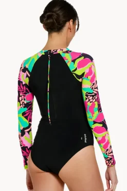One Pieces^Zoggs Vivid Long Sleeve Sunsuit Black/Multi