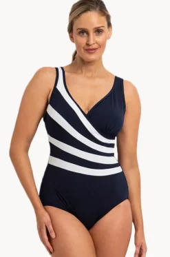 One Pieces^Poolproof Vogue Fan Splice Tank One Piece Navy