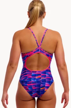 One Pieces^Funkita Warped Waves Diamond Back One Piece Navy/pink