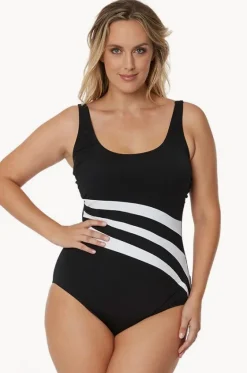 One Pieces^Poolproof Wave Spliced DD/E Cup One Piece BLACK