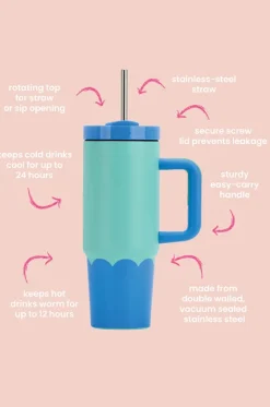 Gifts|Drinkware^Annabel Trends Wave Super Sip 850ml Blue/aqua