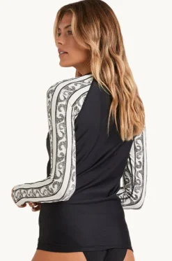 Rashies & Sunsuits^Billabong Wave Watcher Leilani Long Sleeve Suntop Black/white
