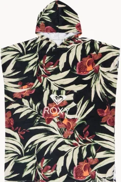 Towel Robes & Ponchos|Towel Robes & Ponchos^Roxy Wind Swept Floral Stay Magical Hooded Towel Black