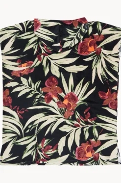 Towel Robes & Ponchos|Towel Robes & Ponchos^Roxy Wind Swept Floral Stay Magical Hooded Towel Black