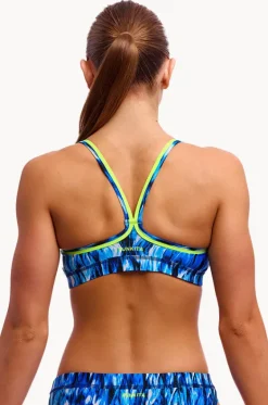 Bikini Tops^Funkita Wing Streak Sports Top Blue