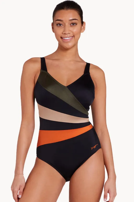 One Pieces^Zoggs Wrap Panel Classicback One Piece Black/multi