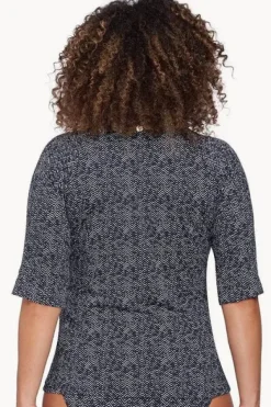 Rashies & Sunsuits^Artesands Zig Zag Short Sleeve Zip Suntop Zig zag black